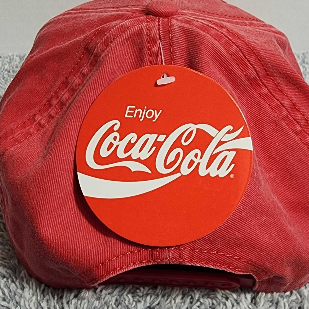 Coca Cola Classic Script Logo Red Snapback Rope Cap Hat Coke Adjustable NWT - Picture 7 of 10